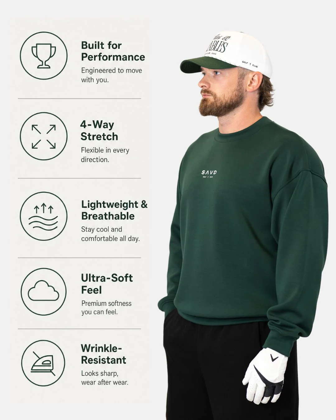 Birdies & Parables Golf Crewneck - Forest Green - Image 3