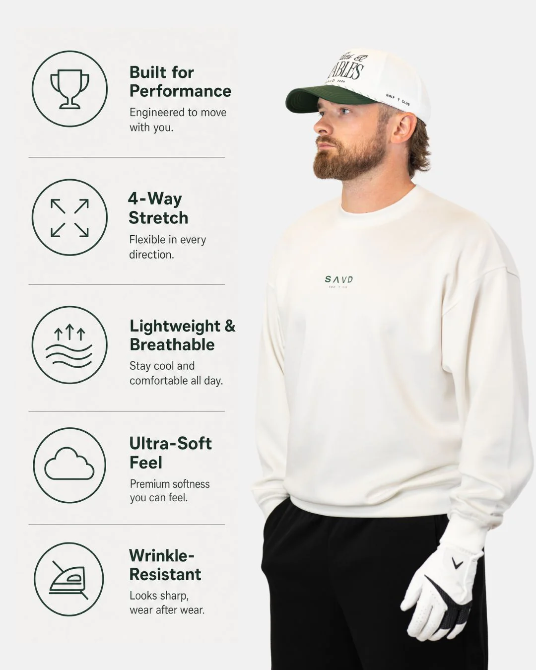 Birdies & Parables Golf Crewneck - OB White - Image 3