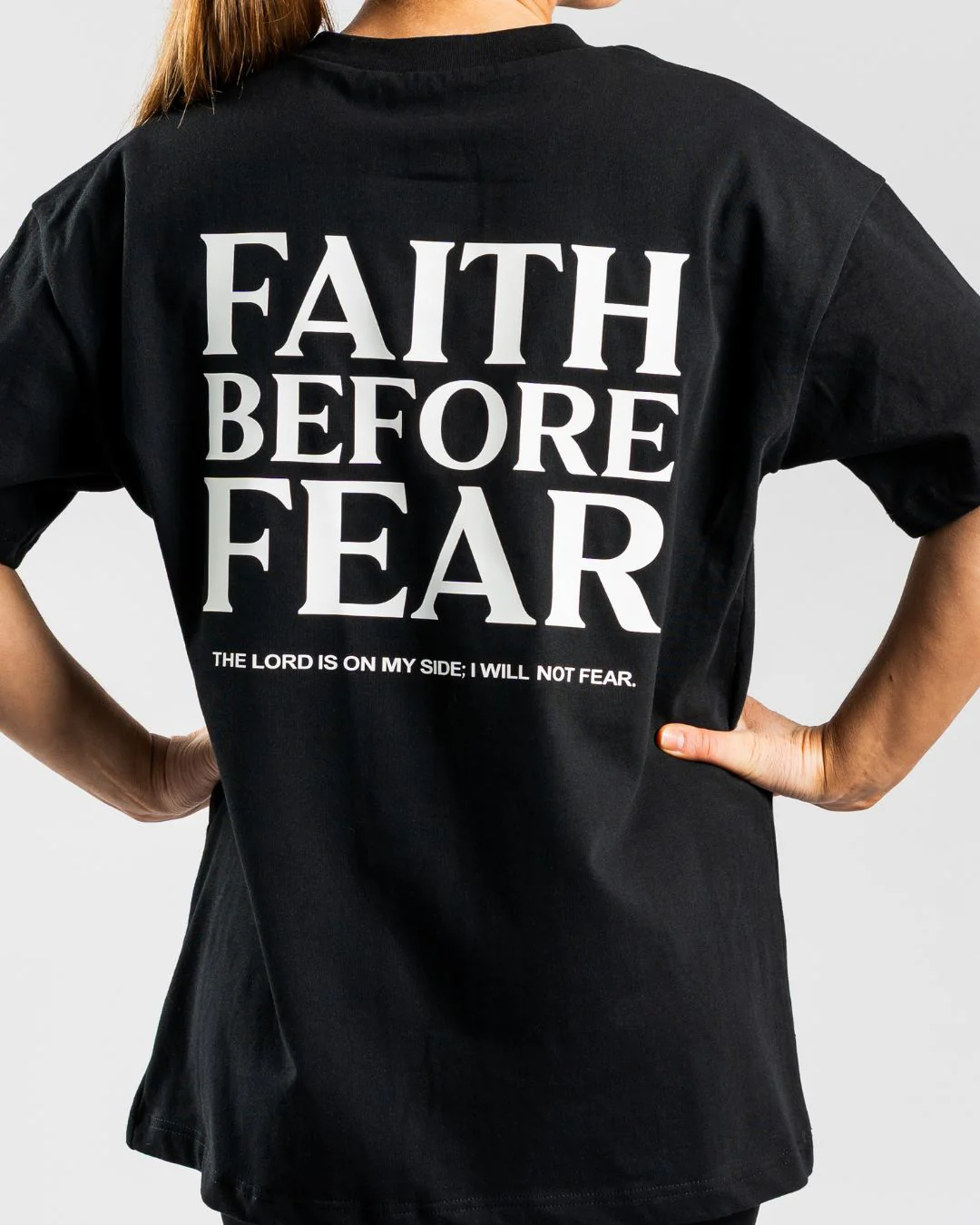 'Faith Before Fear' Women’s Oversized T-Shirt - Image 3