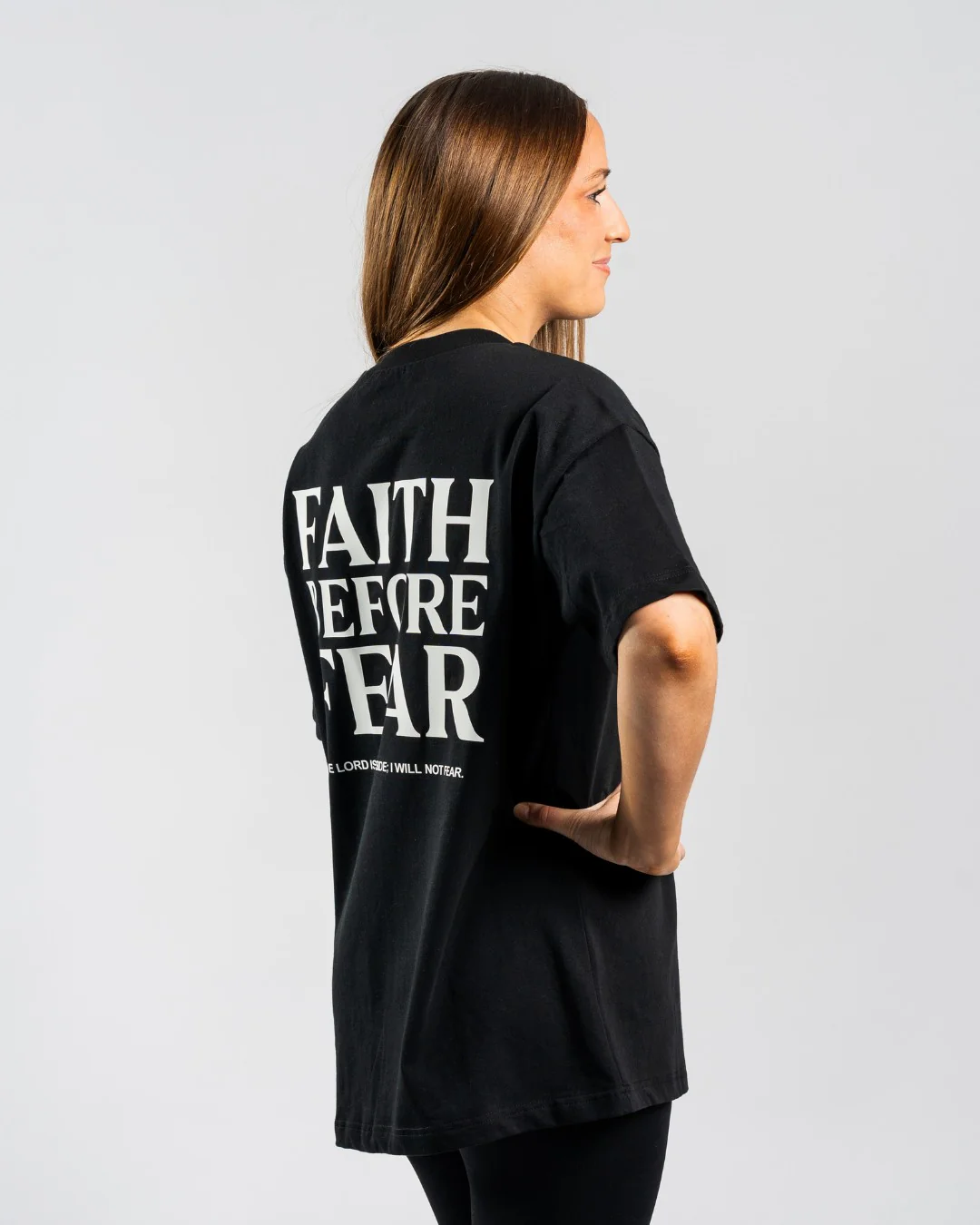'Faith Before Fear' Women’s Oversized T-Shirt - Image 5