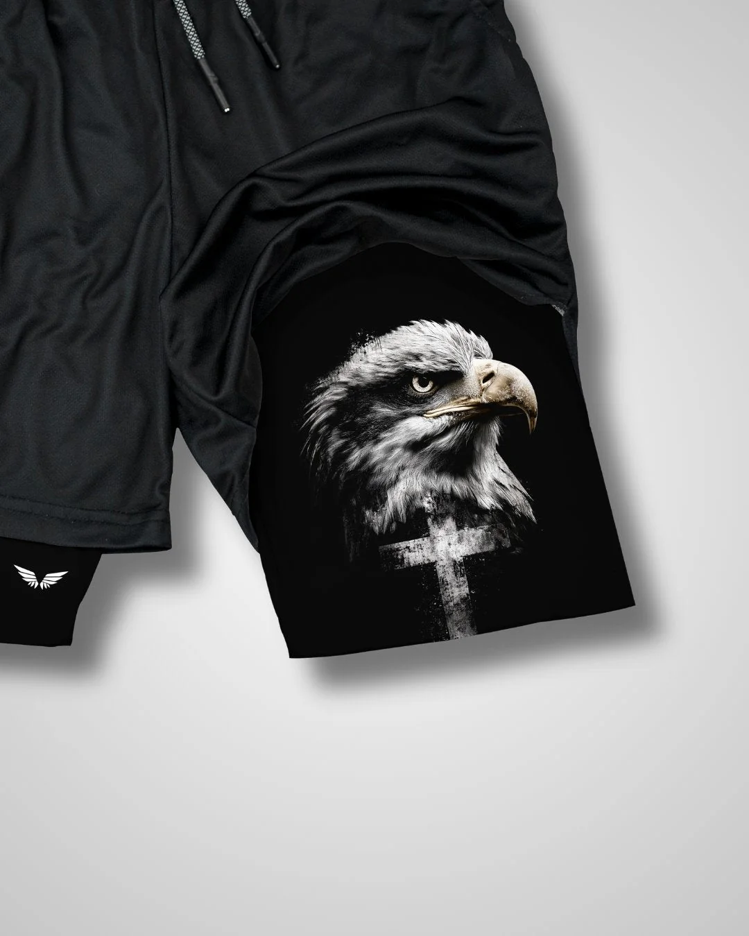 Isaiah 40:31 'Eagle Cross' Men's Performance shorts - Image 3