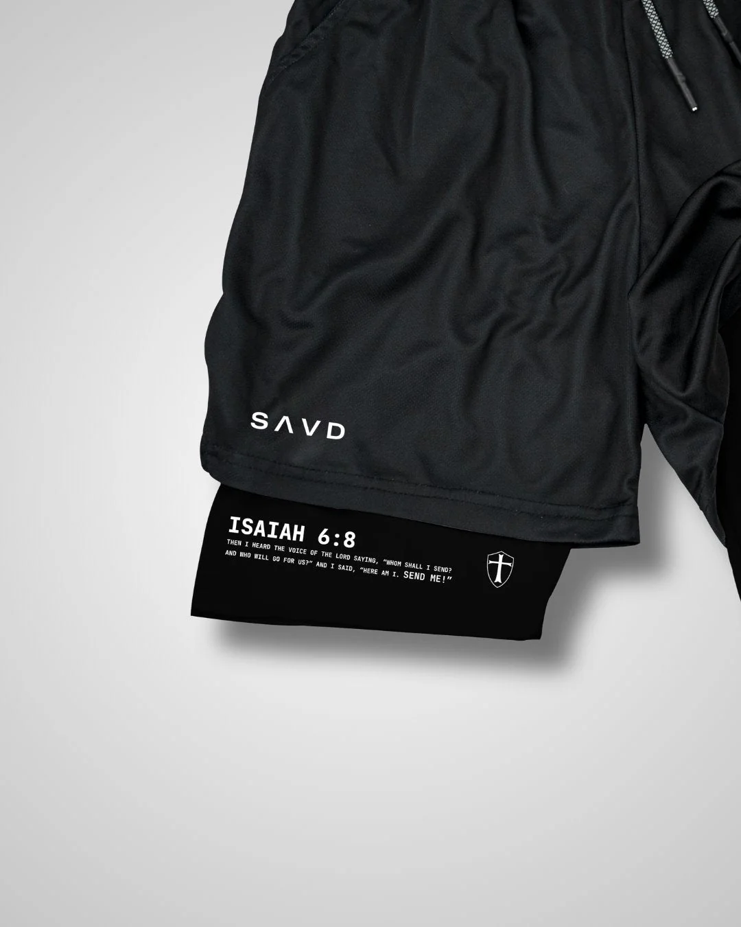 Isaiah 6:8 'Courage' Men’s Performance Shorts - Image 3