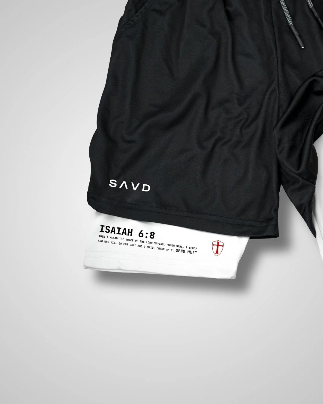 Isaiah 6:8 'Courage' Men’s Performance Shorts - Image 6
