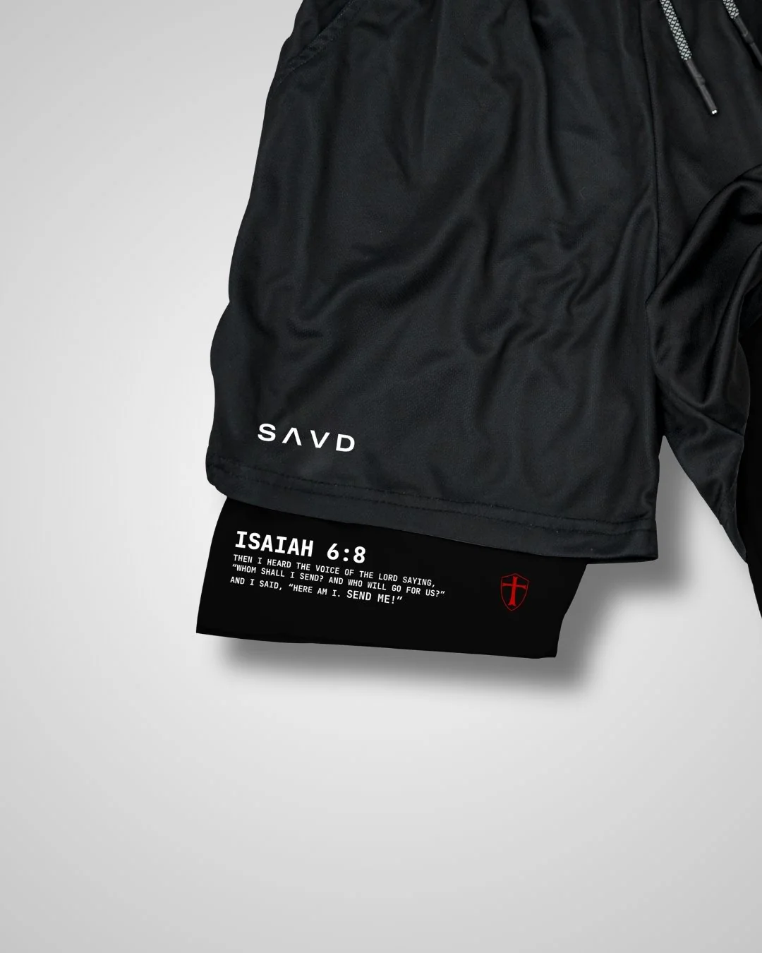 Isaiah 6:8 'Courage' Youth Performance Shorts - Image 3