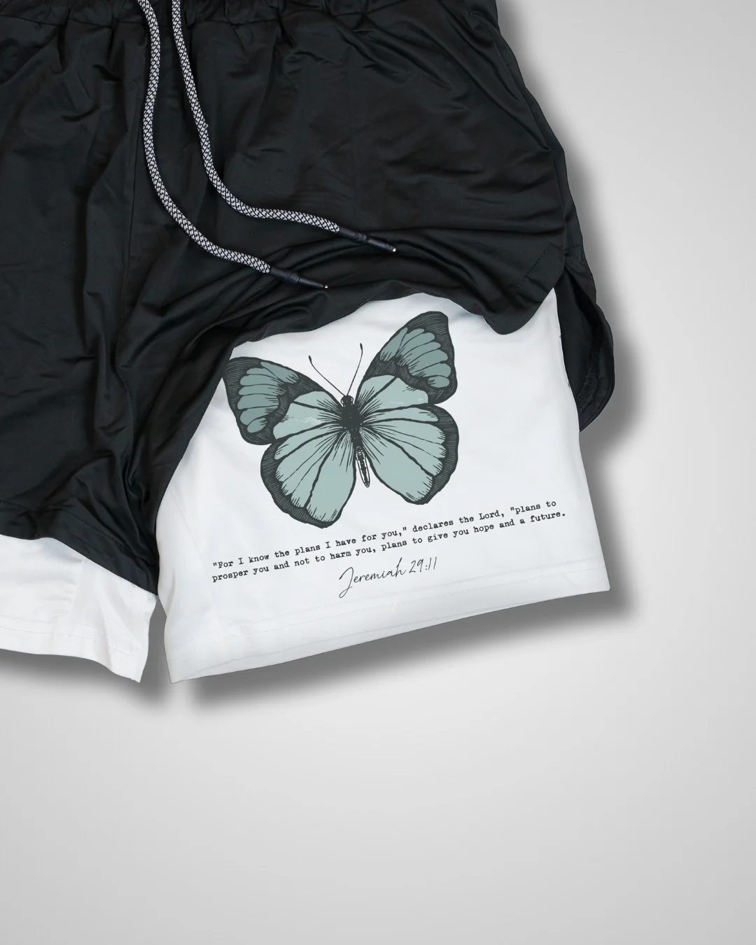 Jeremiah 29:11 'Wings of Hope' Women's Performance Shorts - Image 2