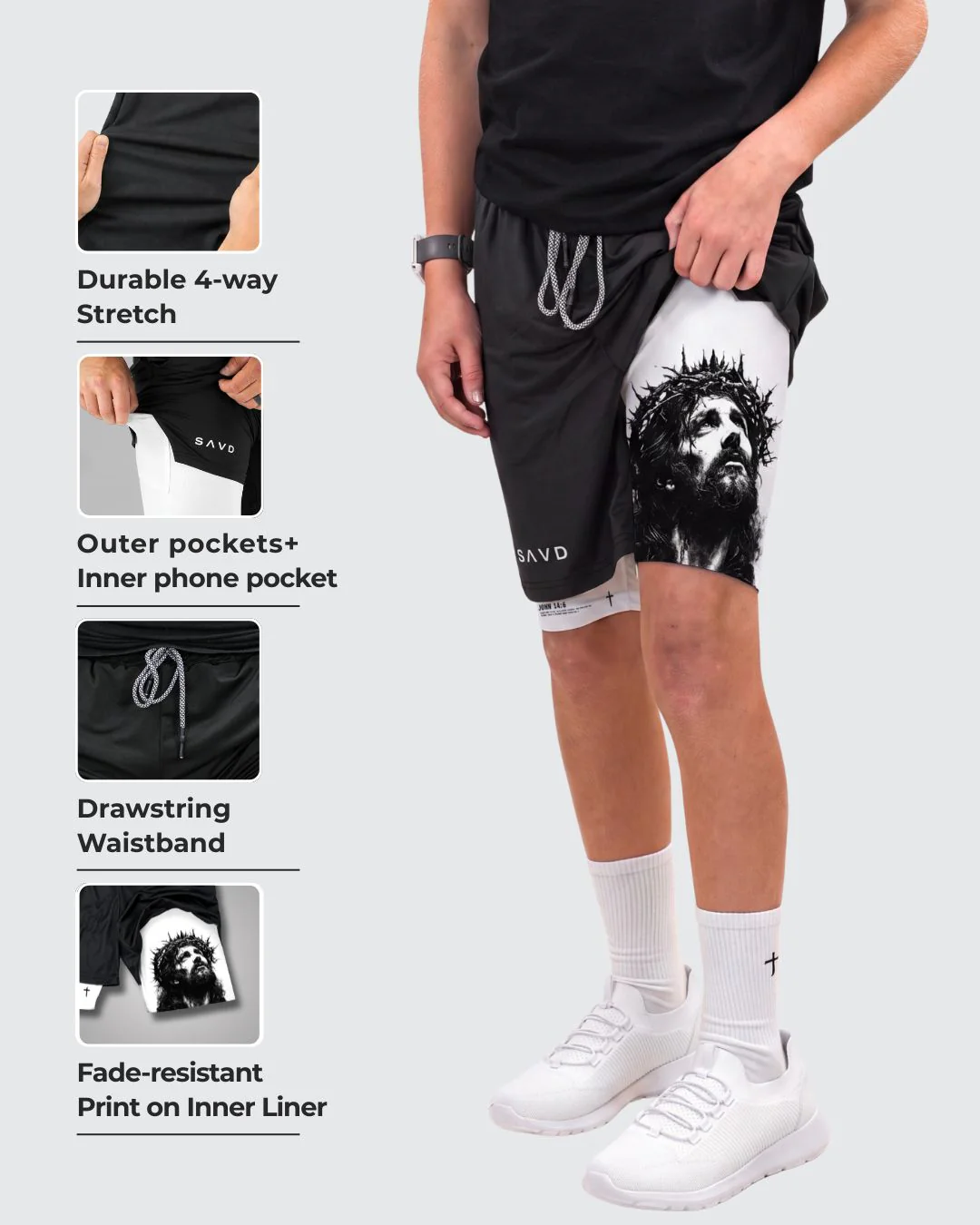 John 14:6 'The Risen King' Youth Performance Shorts - Image 2