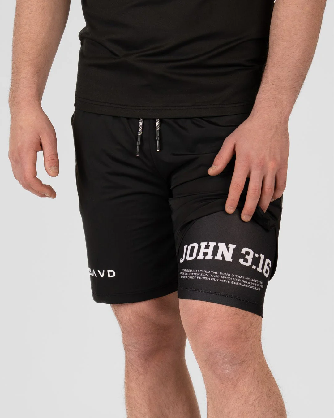 John 3:16 ’College Scripture’ Men’s Performance Shorts - Image 3