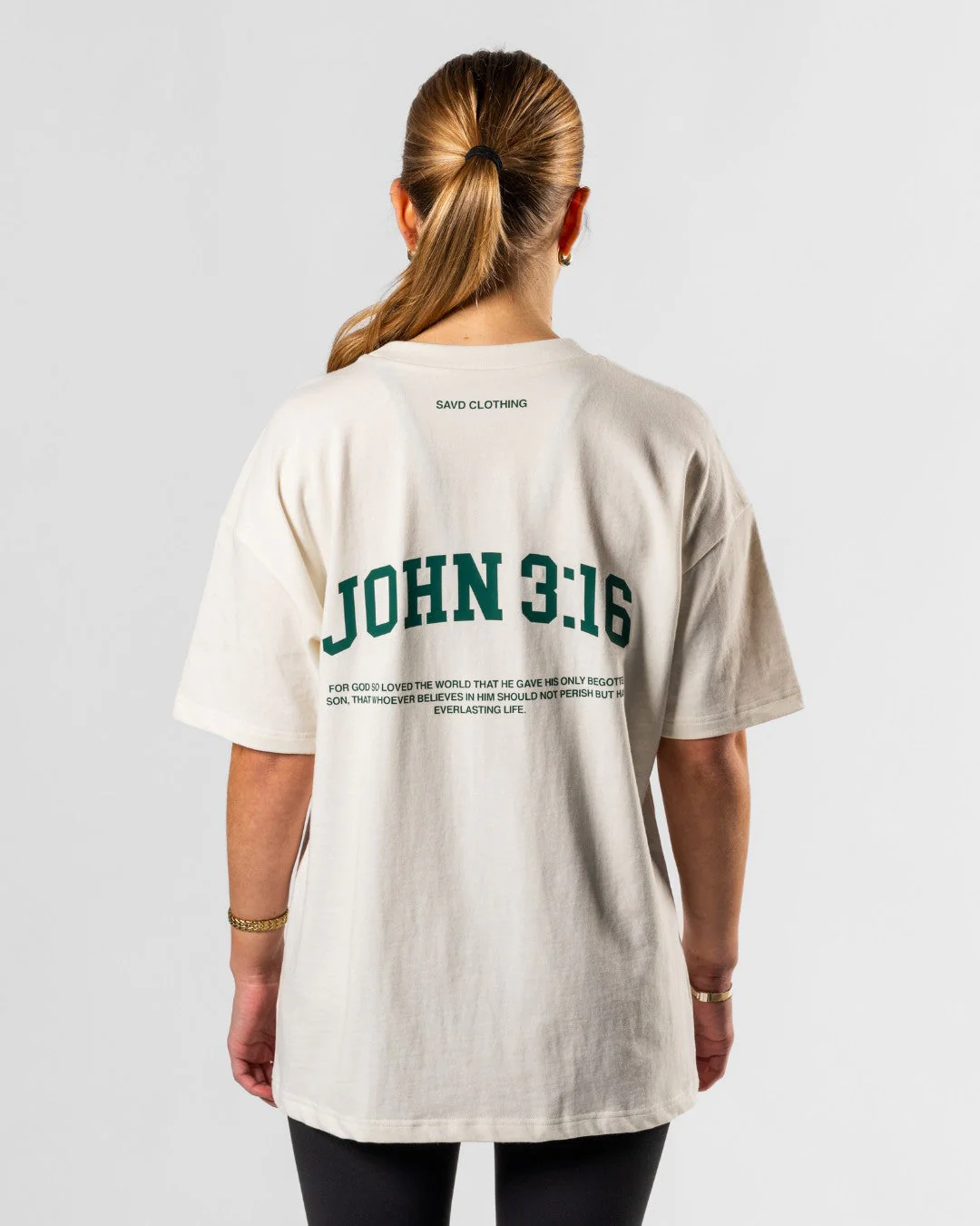 John 3:16 ’College Scripture’ Women’s Oversized T-Shirt - Image 4