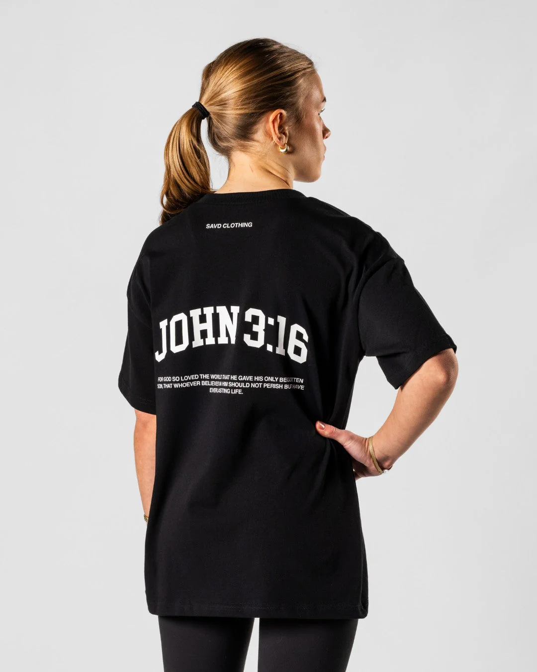 John 3:16 ’College Scripture’ Women’s Oversized T-Shirt - Image 9