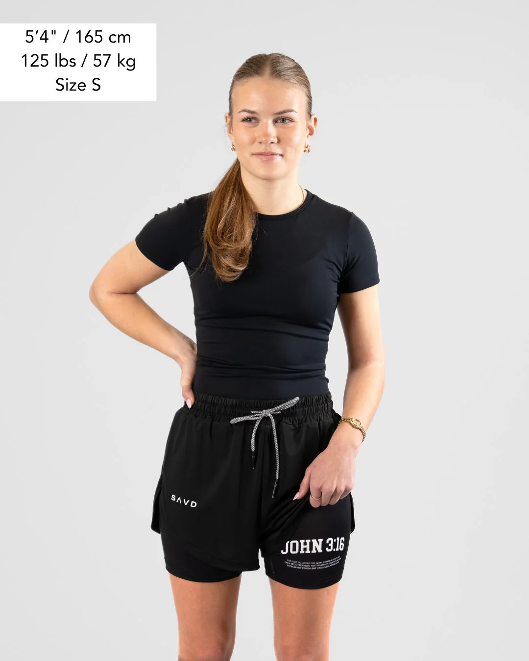 John 3:16 ’College Scripture’ Women’s Performance Shorts - Image 3