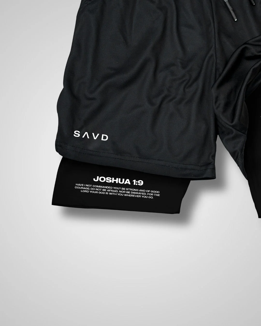 Joshua 1:9 ’Sword of Courage’ Men’s Performance Shorts - Image 3