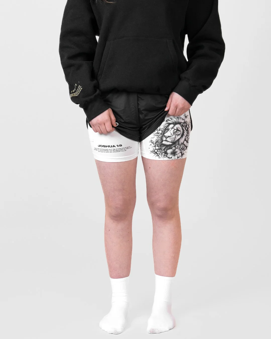 Joshua 1:9 'Courageous Roar' Girls Performance Shorts - Image 5