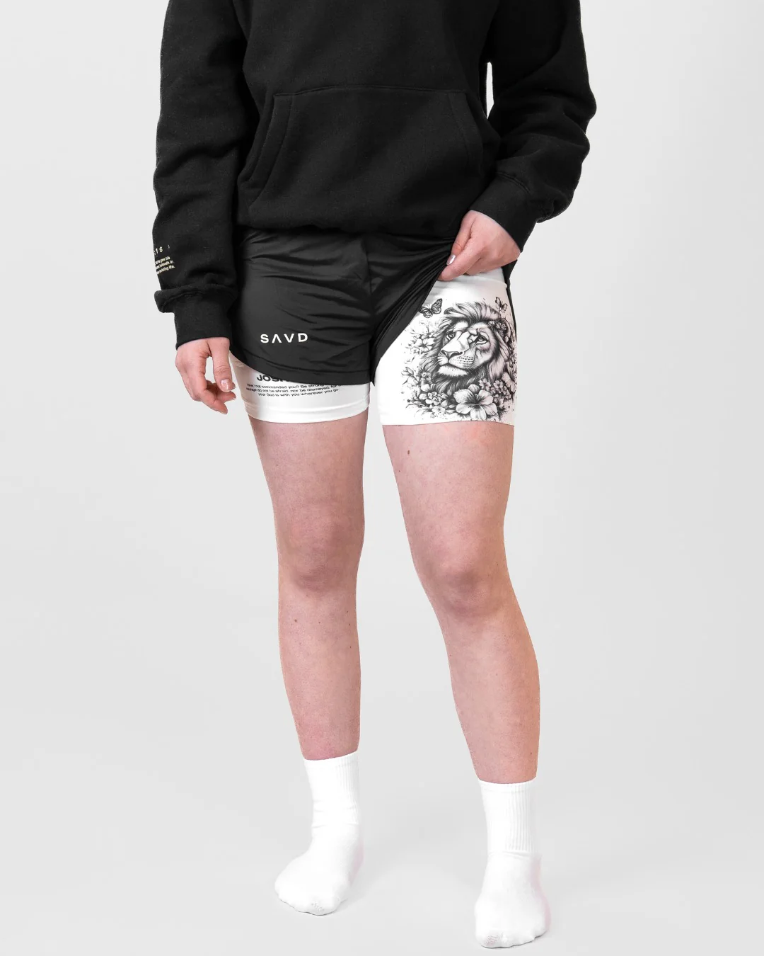 Joshua 1:9 'Courageous Roar' Girls Performance Shorts - Image 6