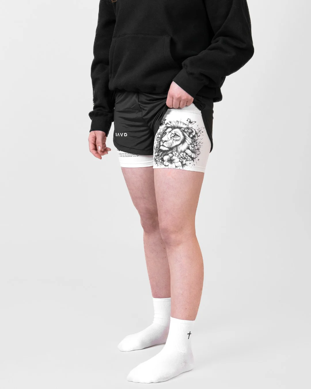 Joshua 1:9 'Courageous Roar' Girls Performance Shorts - Image 7