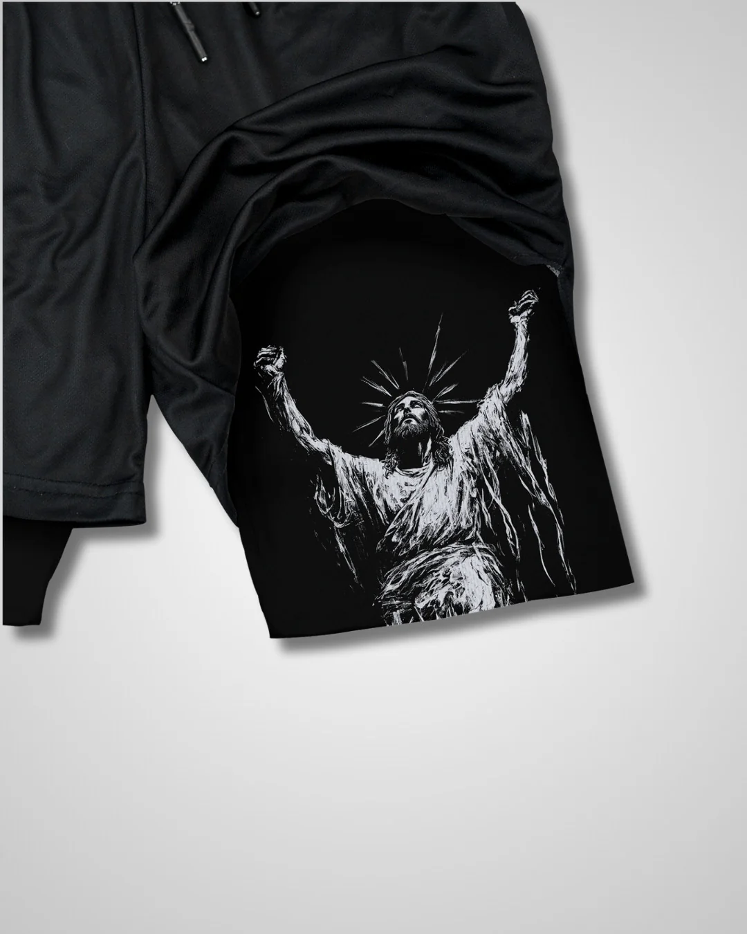 Philippians 4:13 'Strength in Christ' Youth Performance Shorts - Image 3