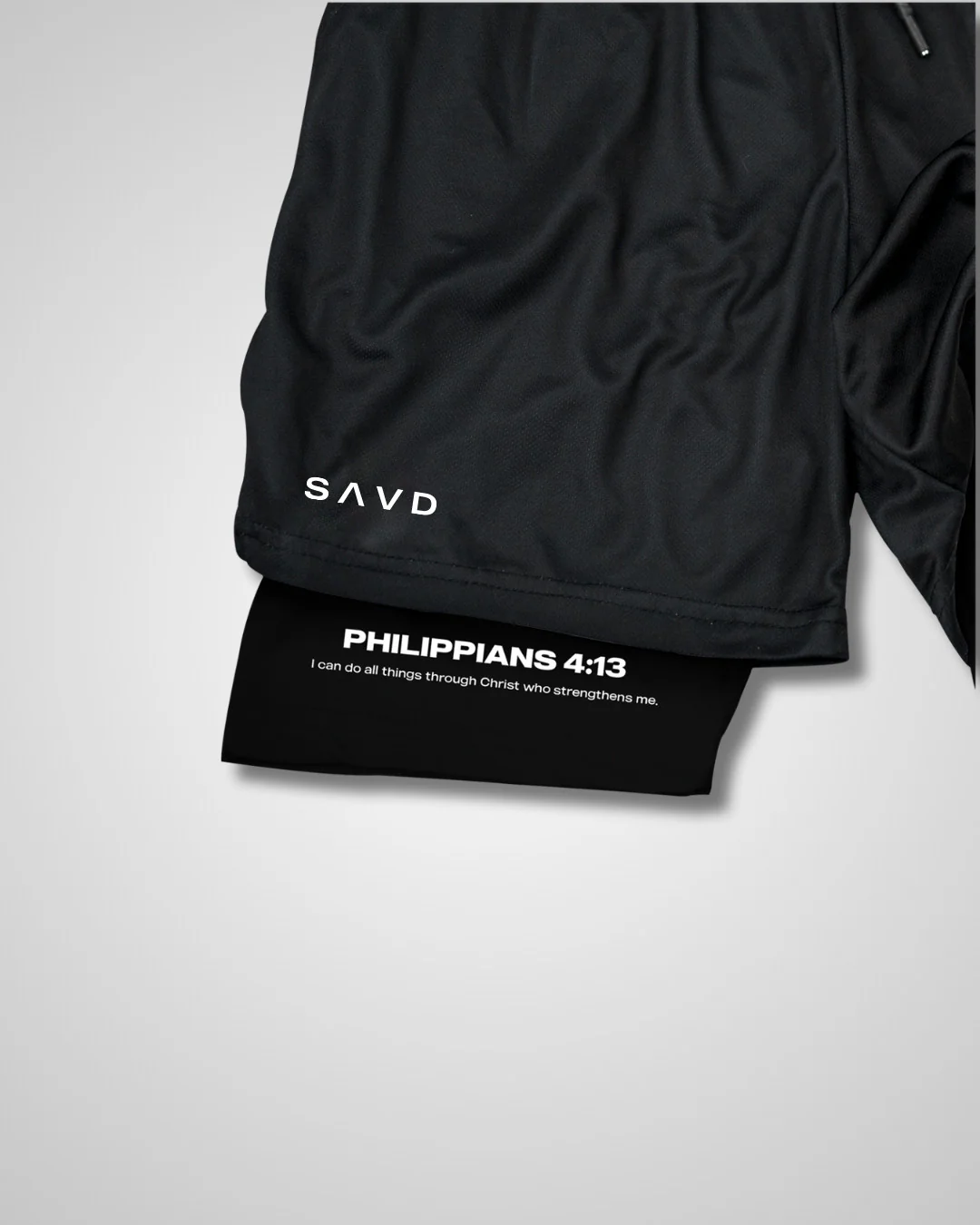 Philippians 4:13 'Strength in Christ' Youth Performance Shorts - Image 4