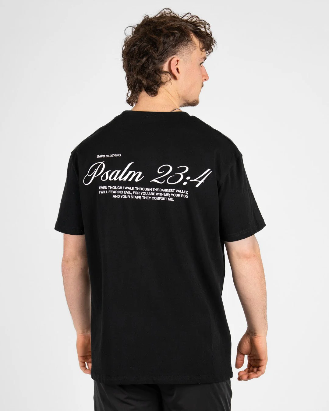 Psalm 23:4 ’Scripture’ Men’s Oversized T-Shirt - Image 2