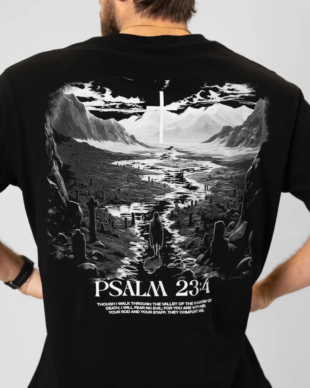 Psalm 23:4 Shadow of Death Oversized T-Shirt - Image 3