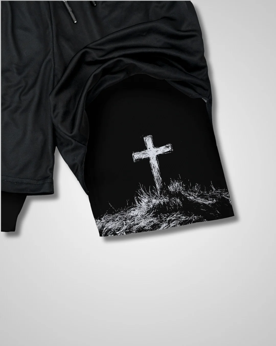 Psalm 56:3 'Cross' Youth Performance Shorts - Image 3