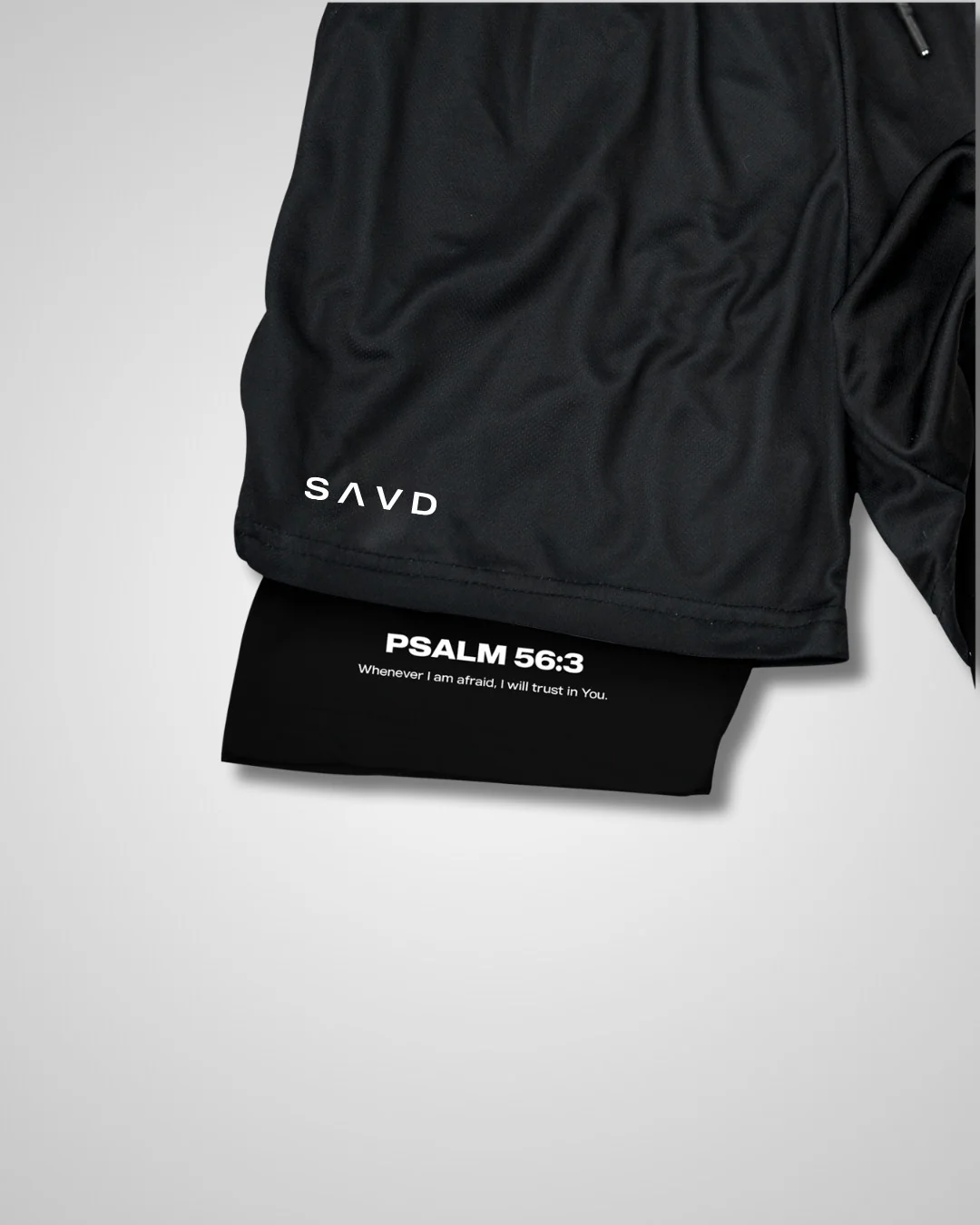 Psalm 56:3 'Cross' Youth Performance Shorts - Image 4