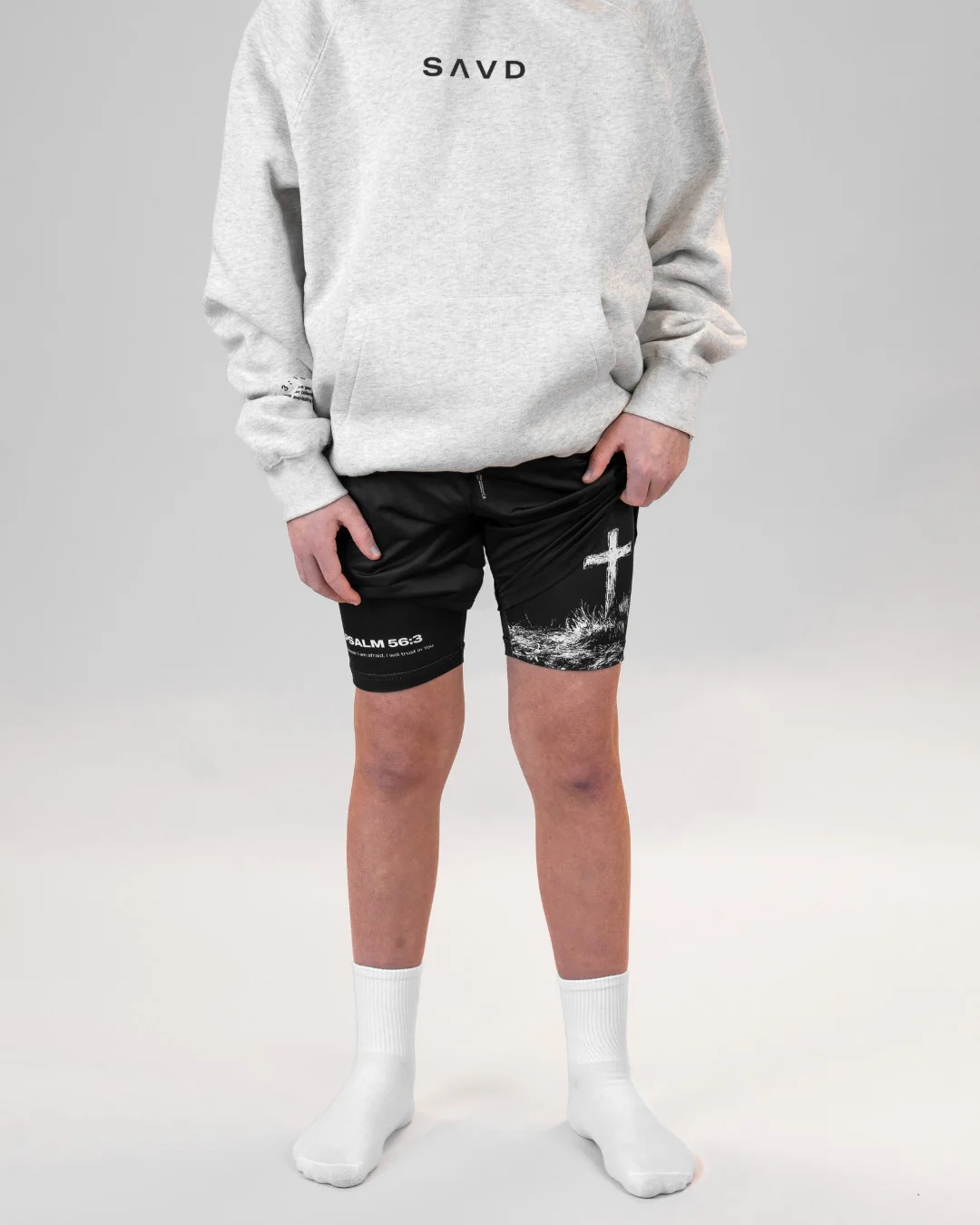 Psalm 56:3 'Cross' Youth Performance Shorts - Image 5