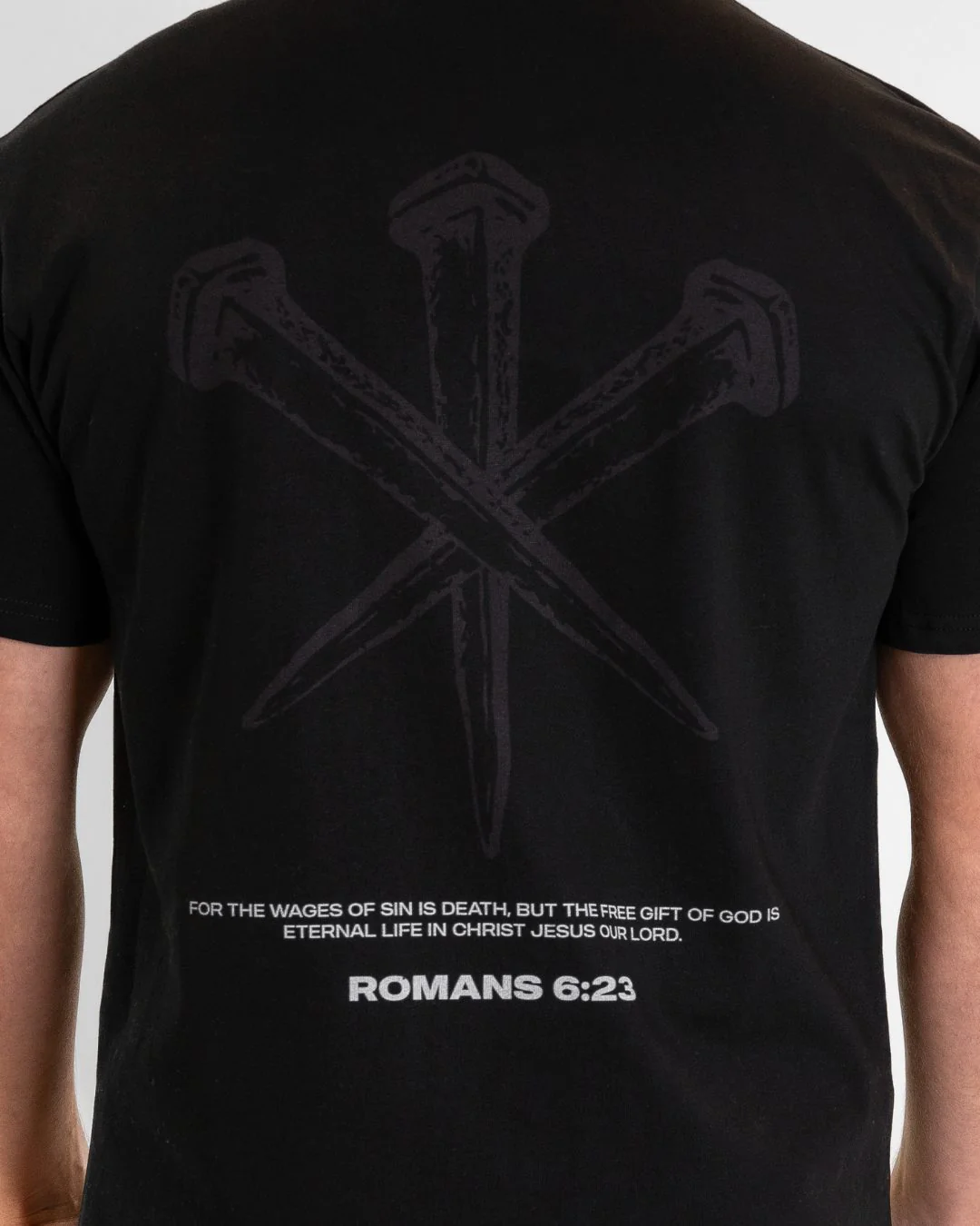 Romans 6:23 Three Nails Oversized T-Shirt - Image 3